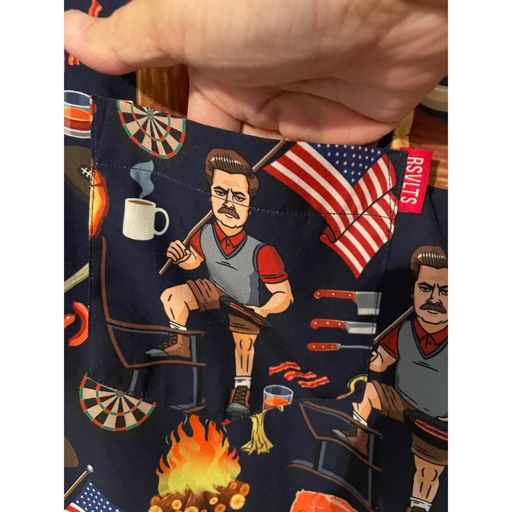 RSVLTS Kunuflex Ron Swanson Shirt of Greatness Short Sleeve Button Down Size XL - Picture 7 of 9